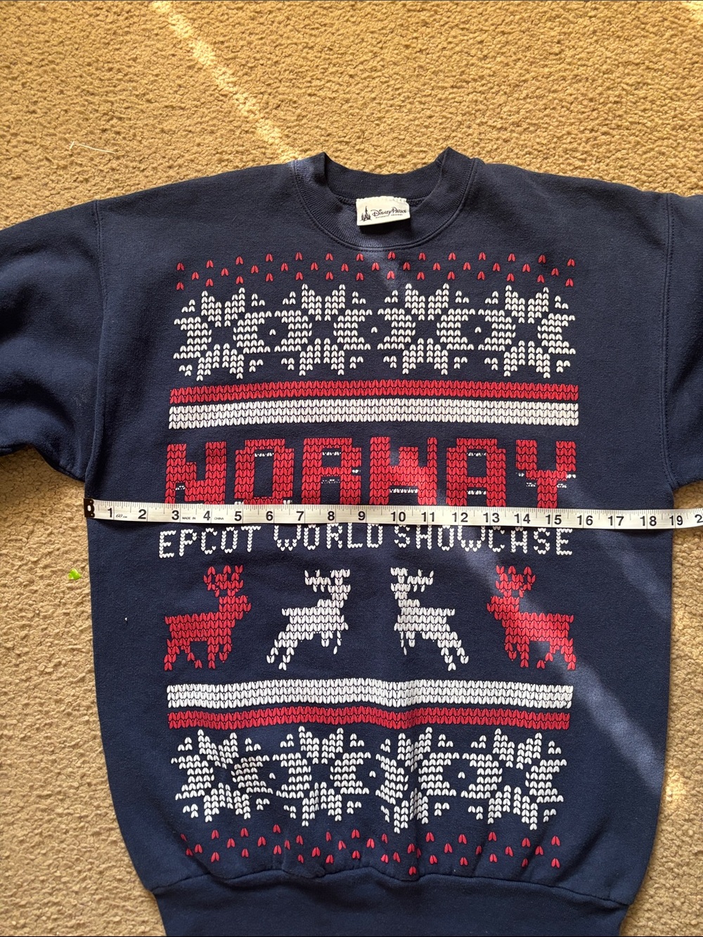 Disney Parks Navy Norway Epcot World Showcase Crewneck Size S - Picture 4 of 7